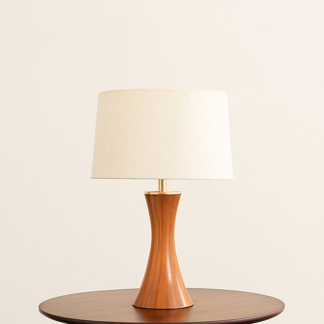 Handmade Wood Table Lamp: Mid-Century Modern Bedside Light Wood