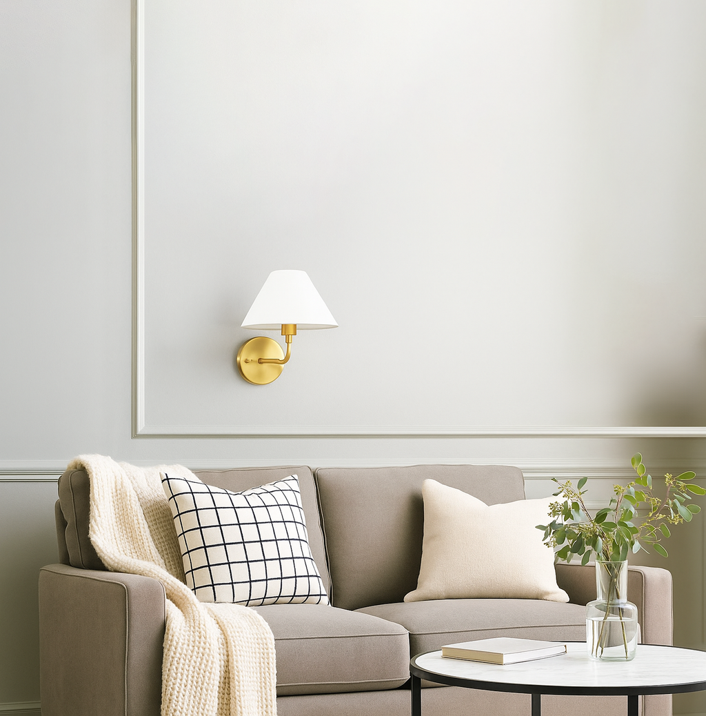 Stylish Canopy Wall Lamp: A Touch of Gold Elegance