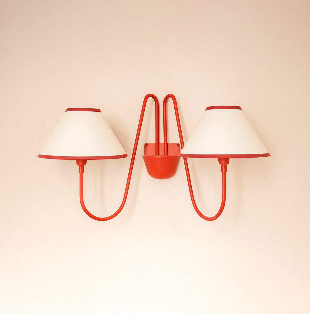 Elegant Red Wall Sconces: Unique Lined Shade Options Red