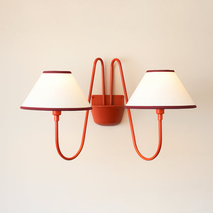 Elegant Red Wall Sconces: Unique Lined Shade Options Red