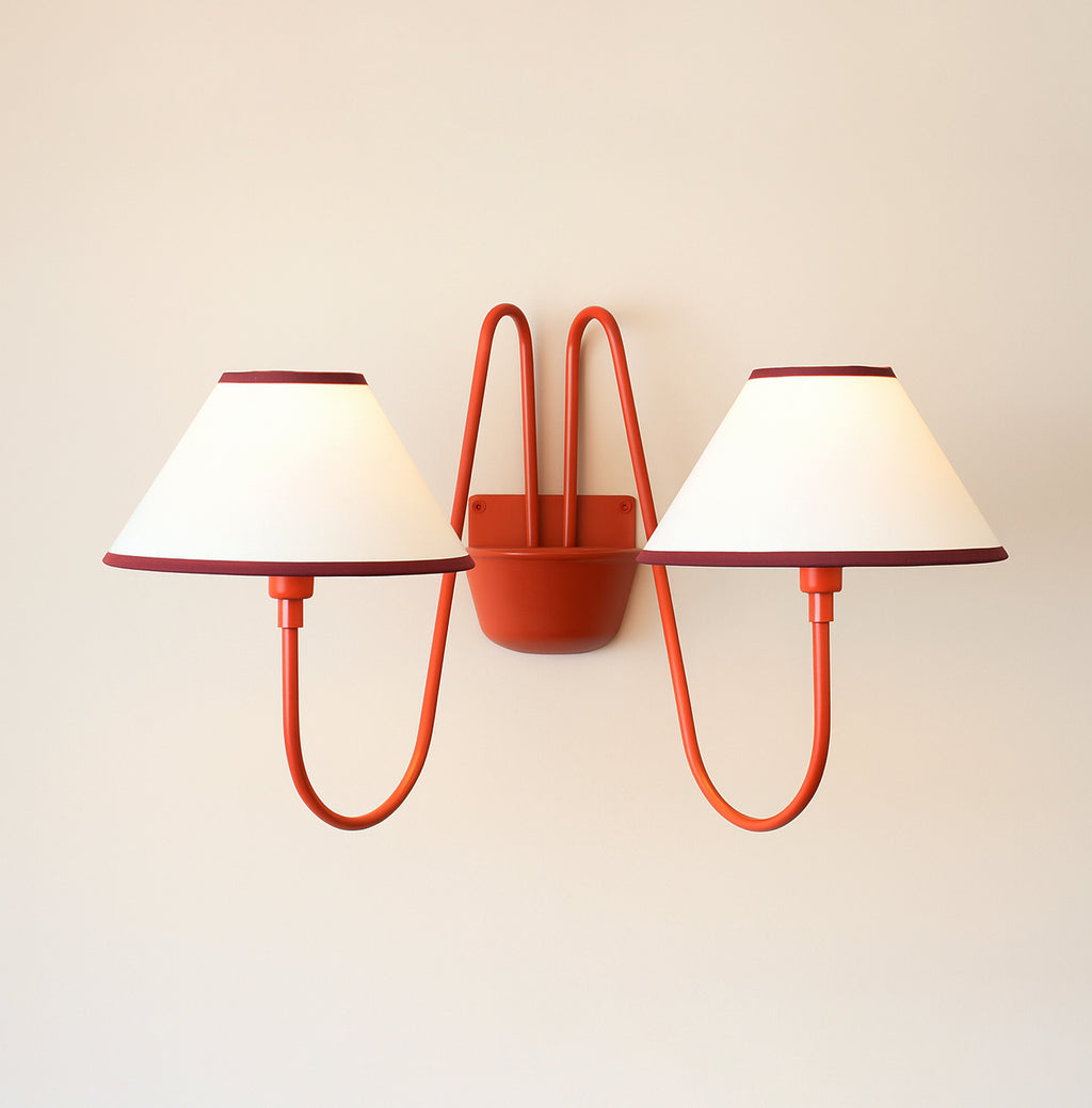 Elegant Red Wall Sconces: Unique Lined Shade Options Red
