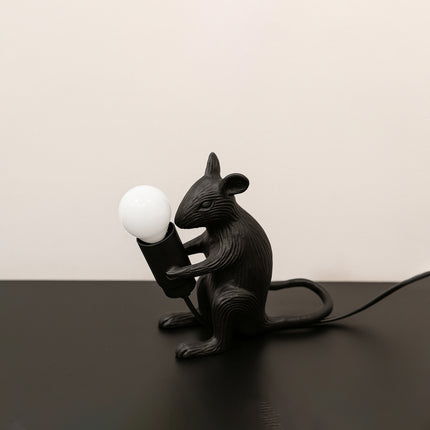Whimsical Black Mouse Lamp for Fun Decor Black