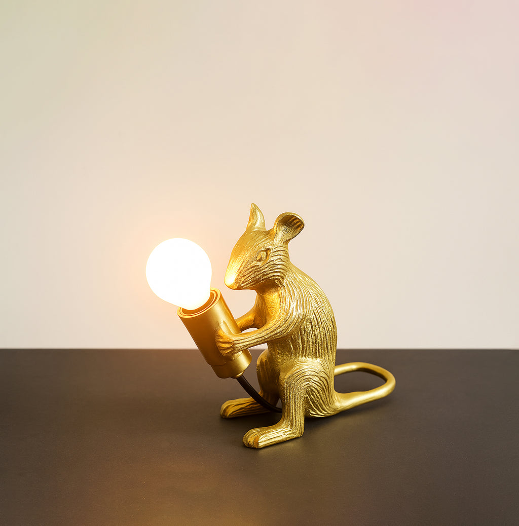 Brighten Up with a Stunning Golden Mouse Lamp Golden