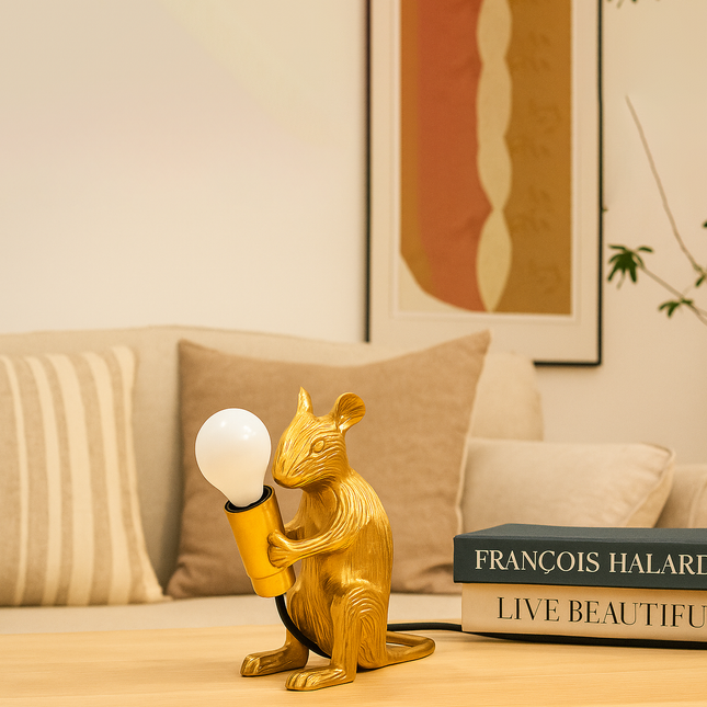 Brighten Up with a Stunning Golden Mouse Lamp Golden