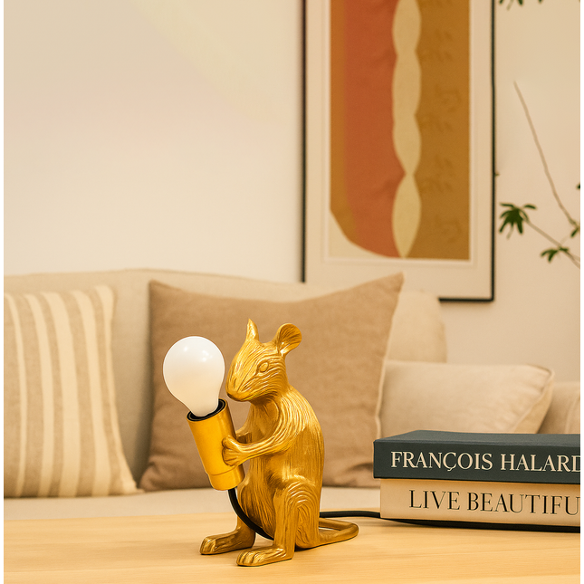 Brighten Up with a Stunning Golden Mouse Lamp Golden