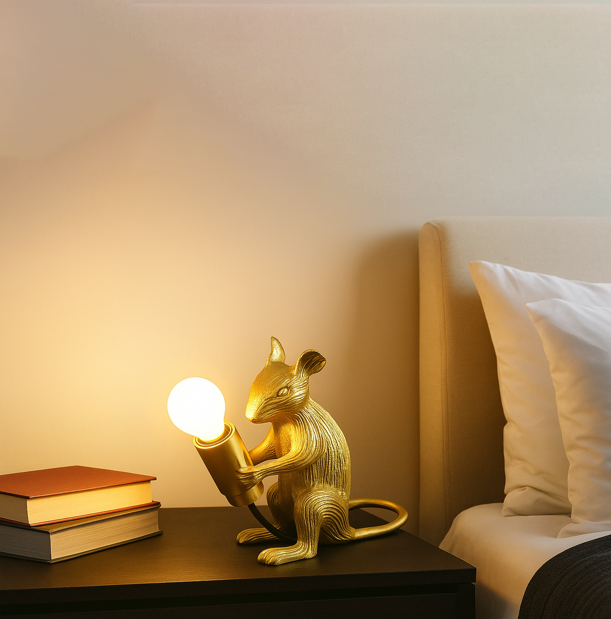 Brighten Up with a Stunning Golden Mouse Lamp Golden