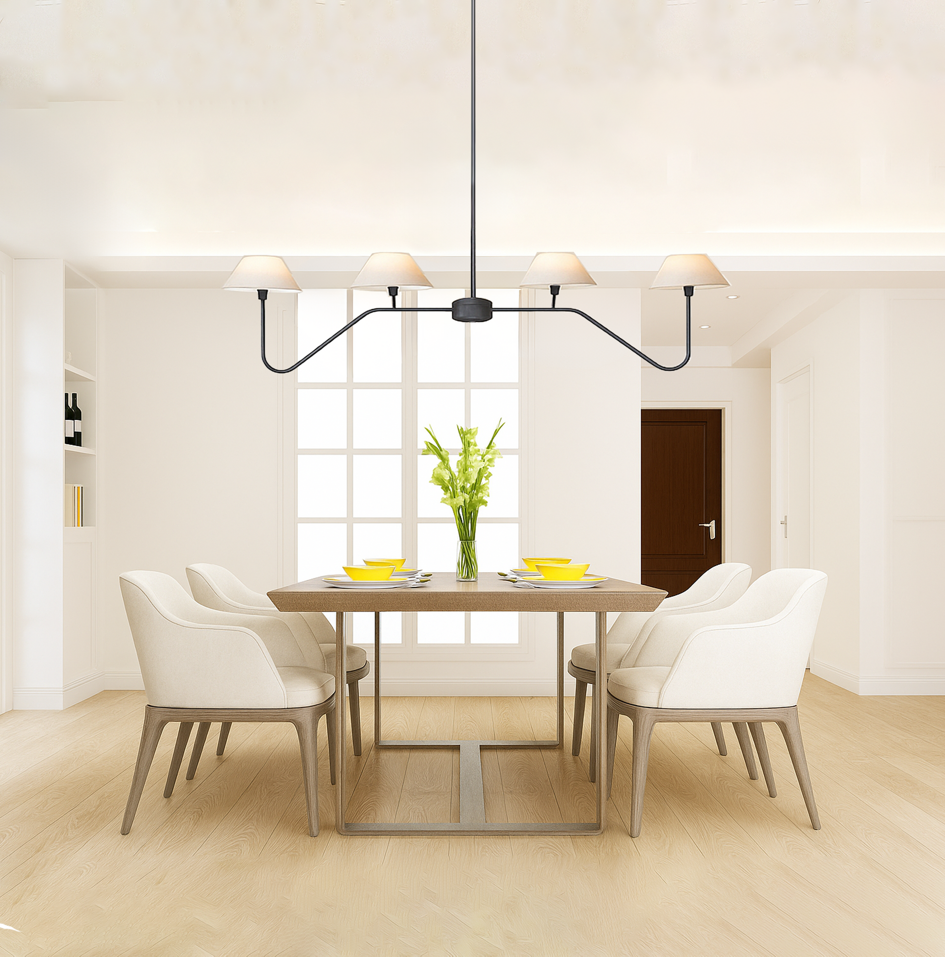 The Allure of Six-Lamp Black Chandeliers for Modern Homes matte black