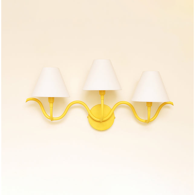 Illuminate Your Space with Yellow Triple Shade Sconces Yellow