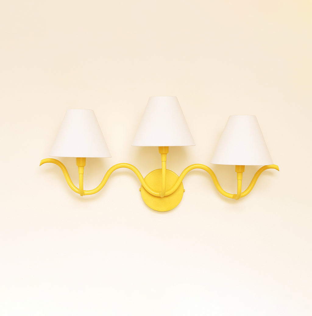 Illuminate Your Space with Yellow Triple Shade Sconces Yellow