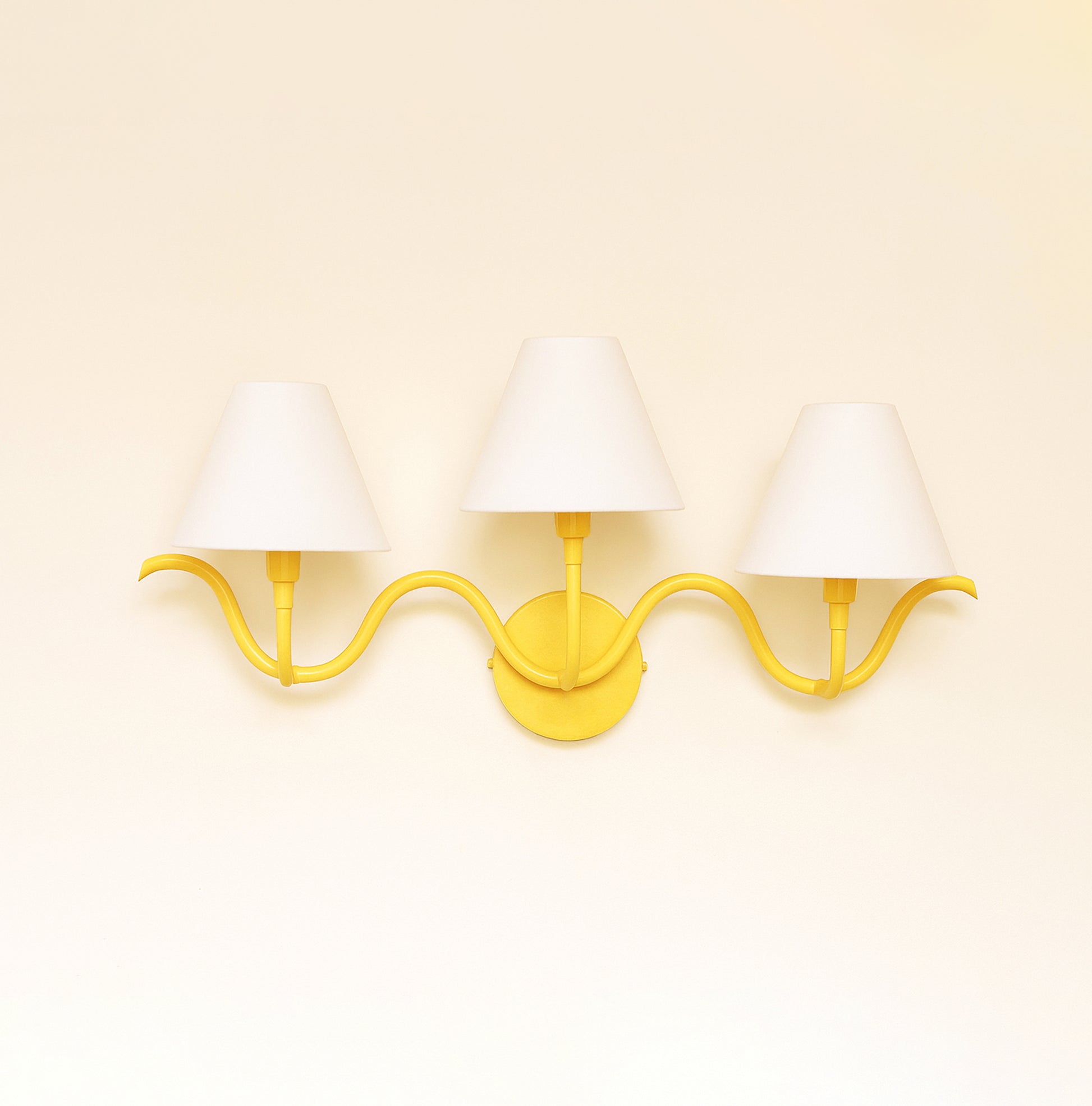 Illuminate Your Space with Yellow Triple Shade Sconces Yellow