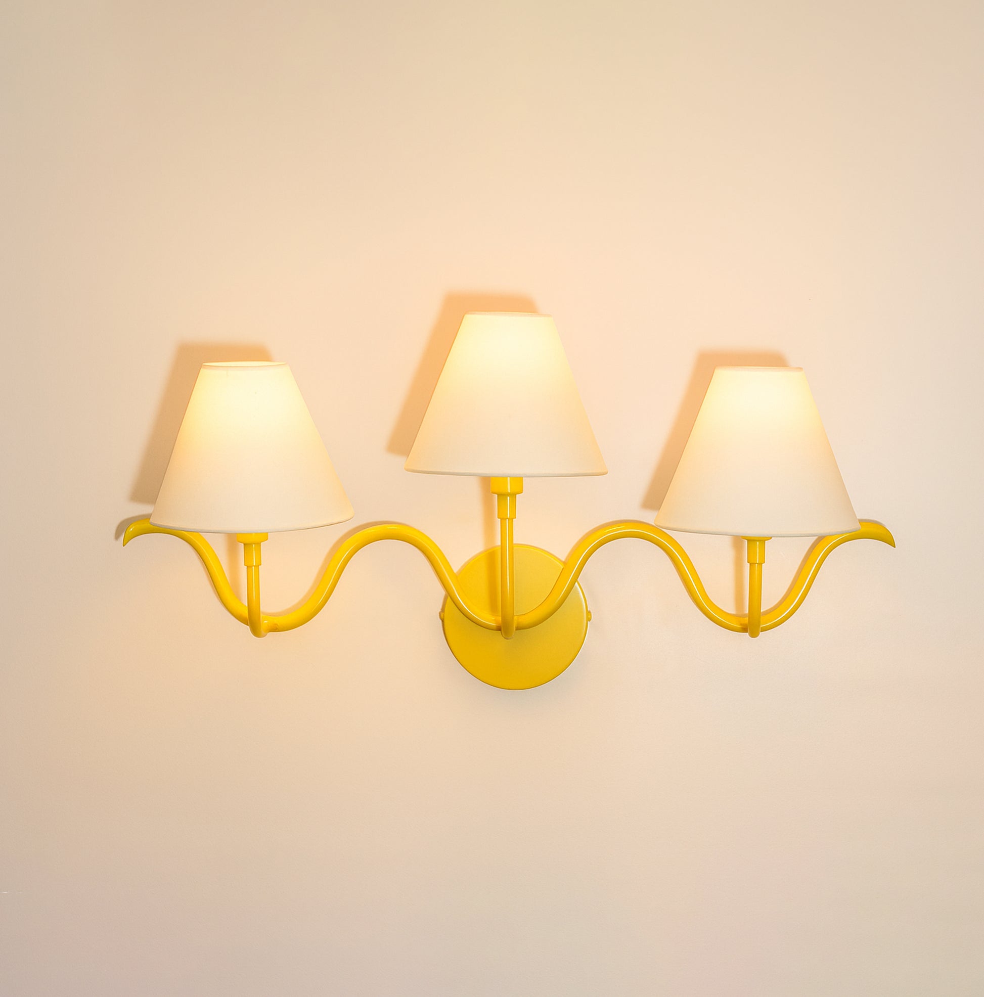 Illuminate Your Space with Yellow Triple Shade Sconces Yellow