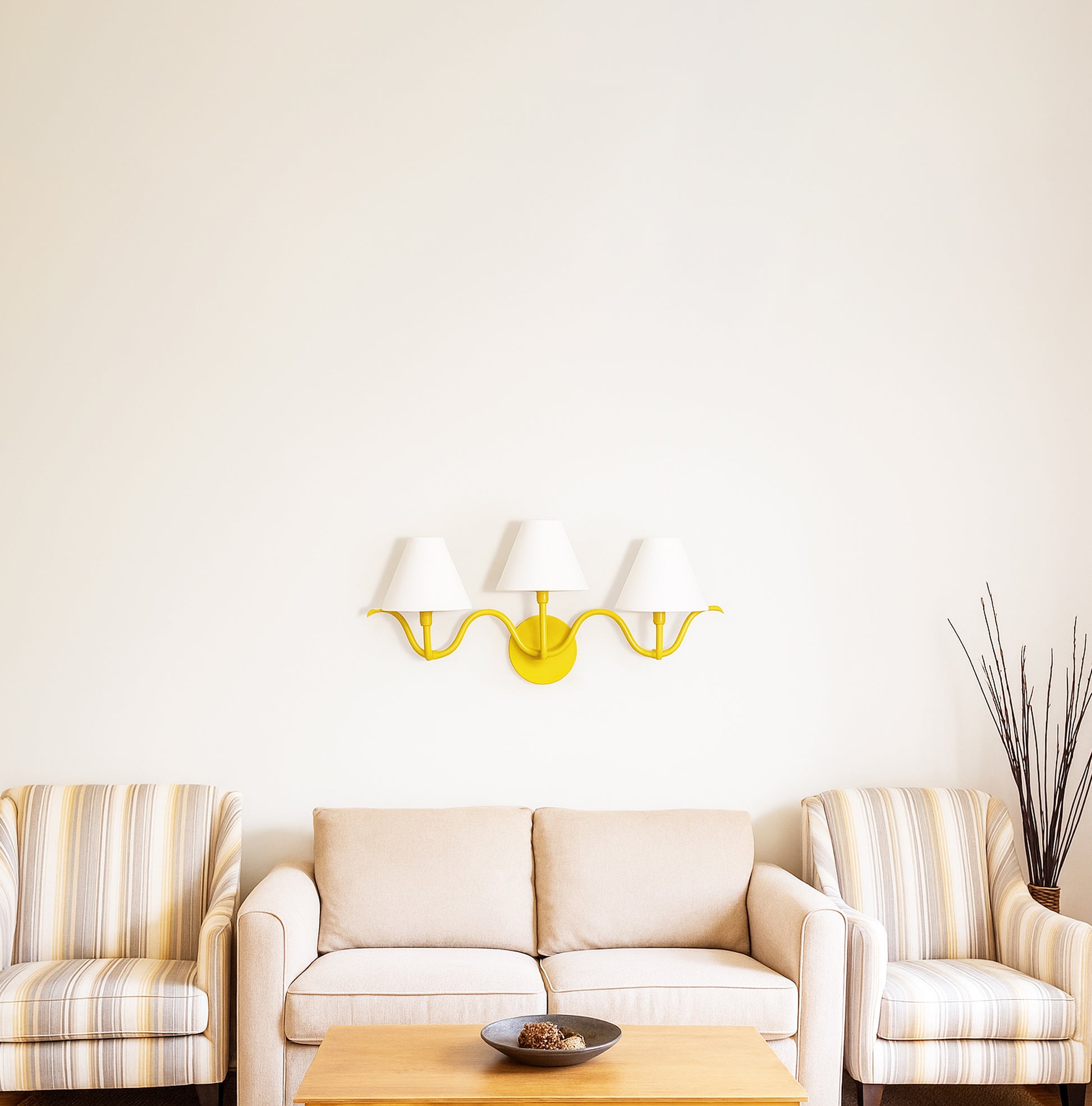 Illuminate Your Space with Yellow Triple Shade Sconces Yellow