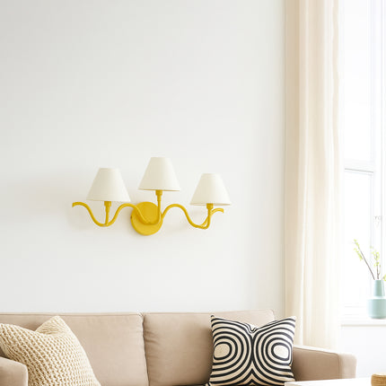 Illuminate Your Space with Yellow Triple Shade Sconces Yellow
