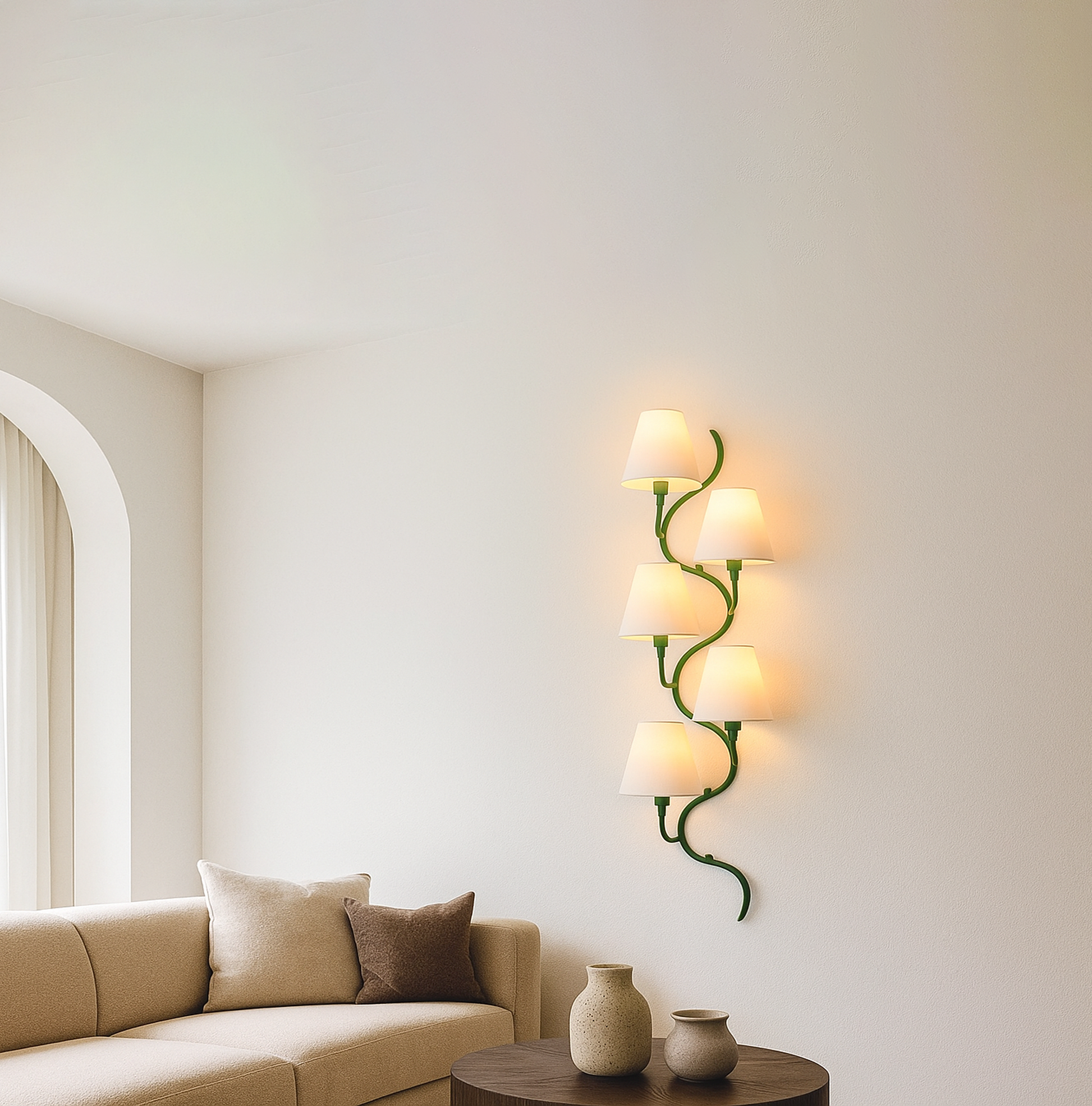 The Allure of Green Five Lamp Vertical Lighting Solutions