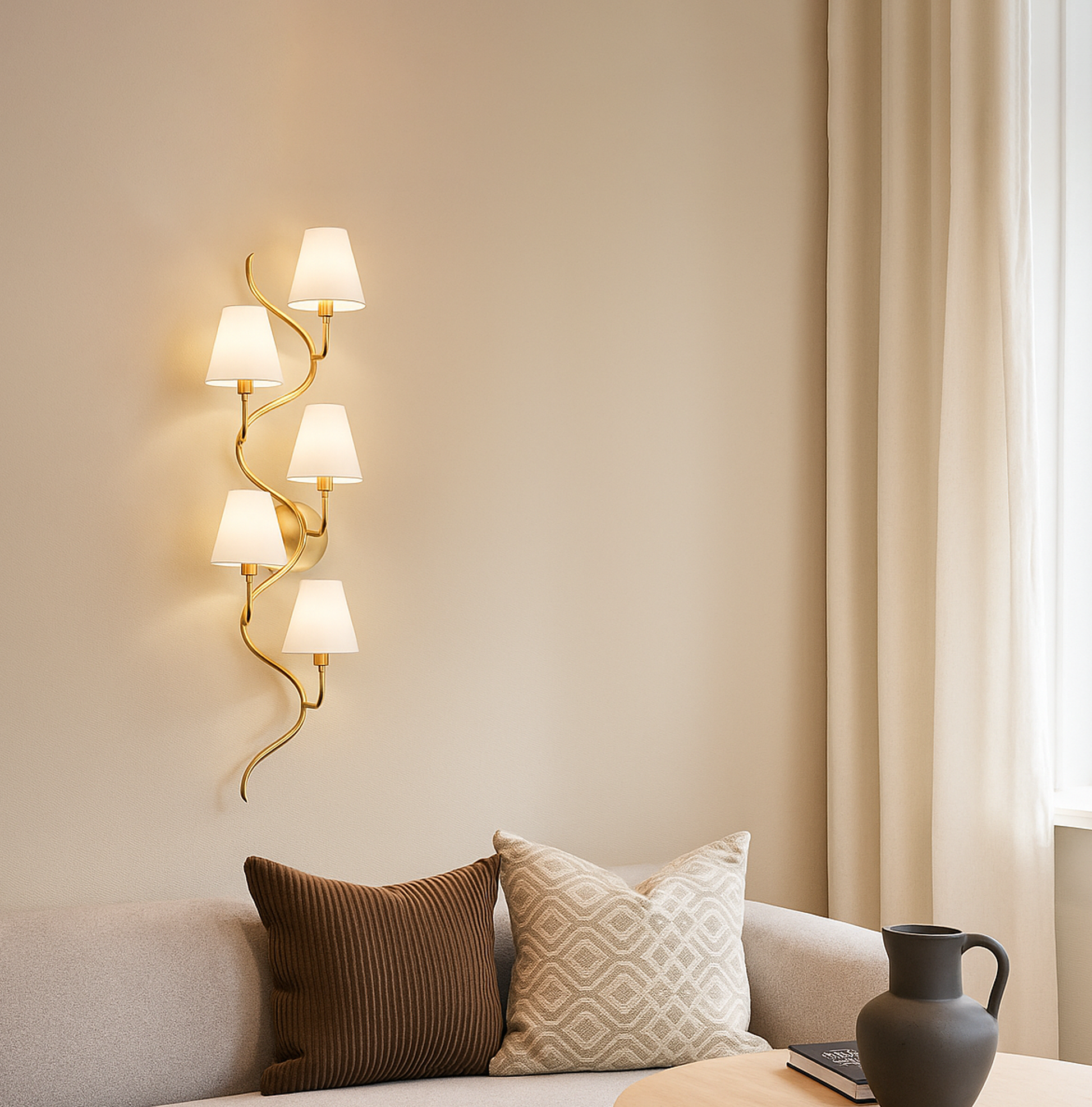 Stunning Golden Five Lamp Vertical Canopy Designs for your home