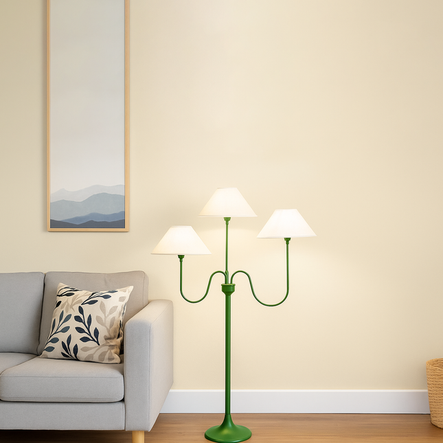 The Allure of Green Triple Shade Floor Lamps for Modern Homes Green