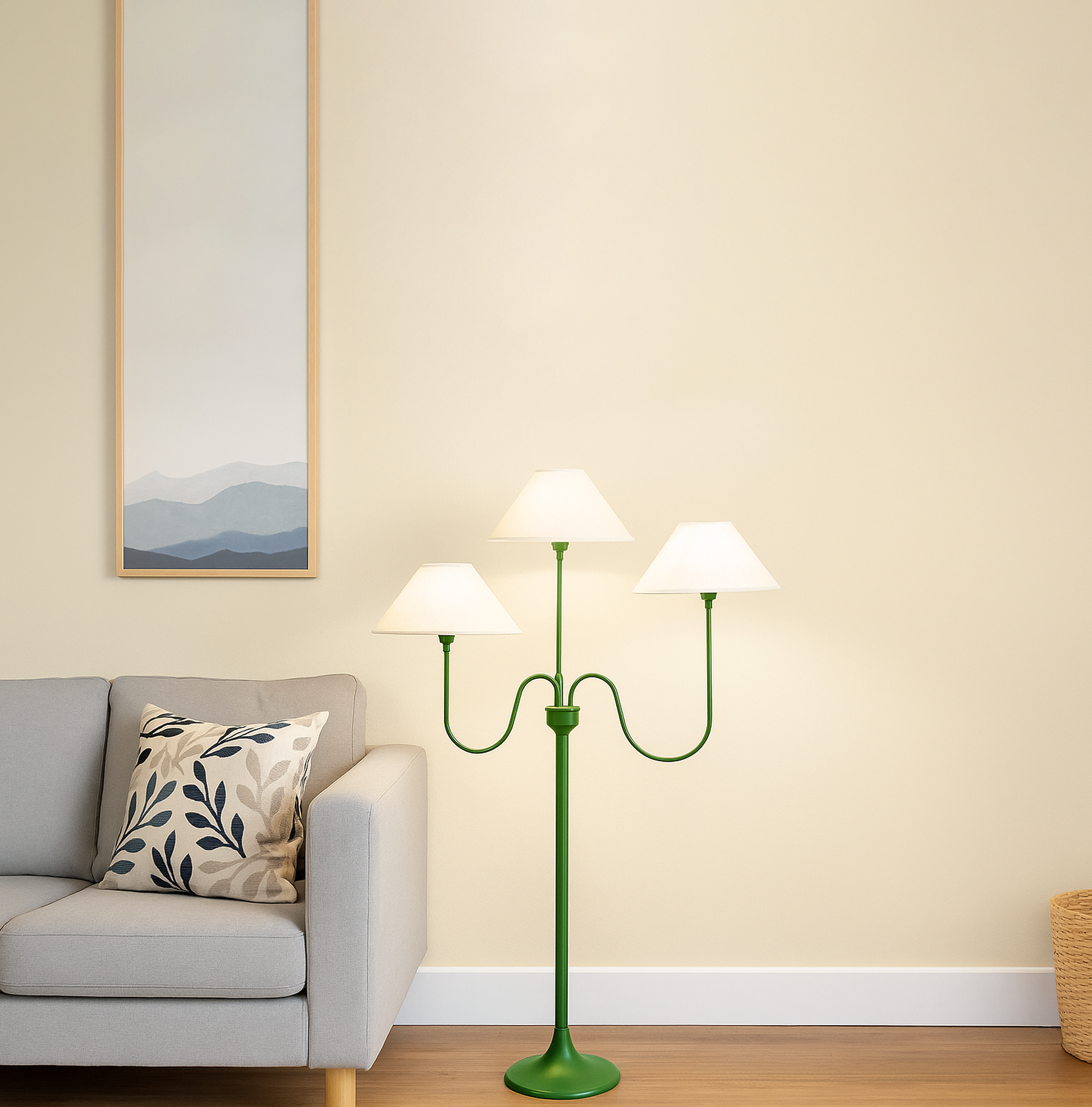 The Allure of Green Triple Shade Floor Lamps for Modern Homes Green