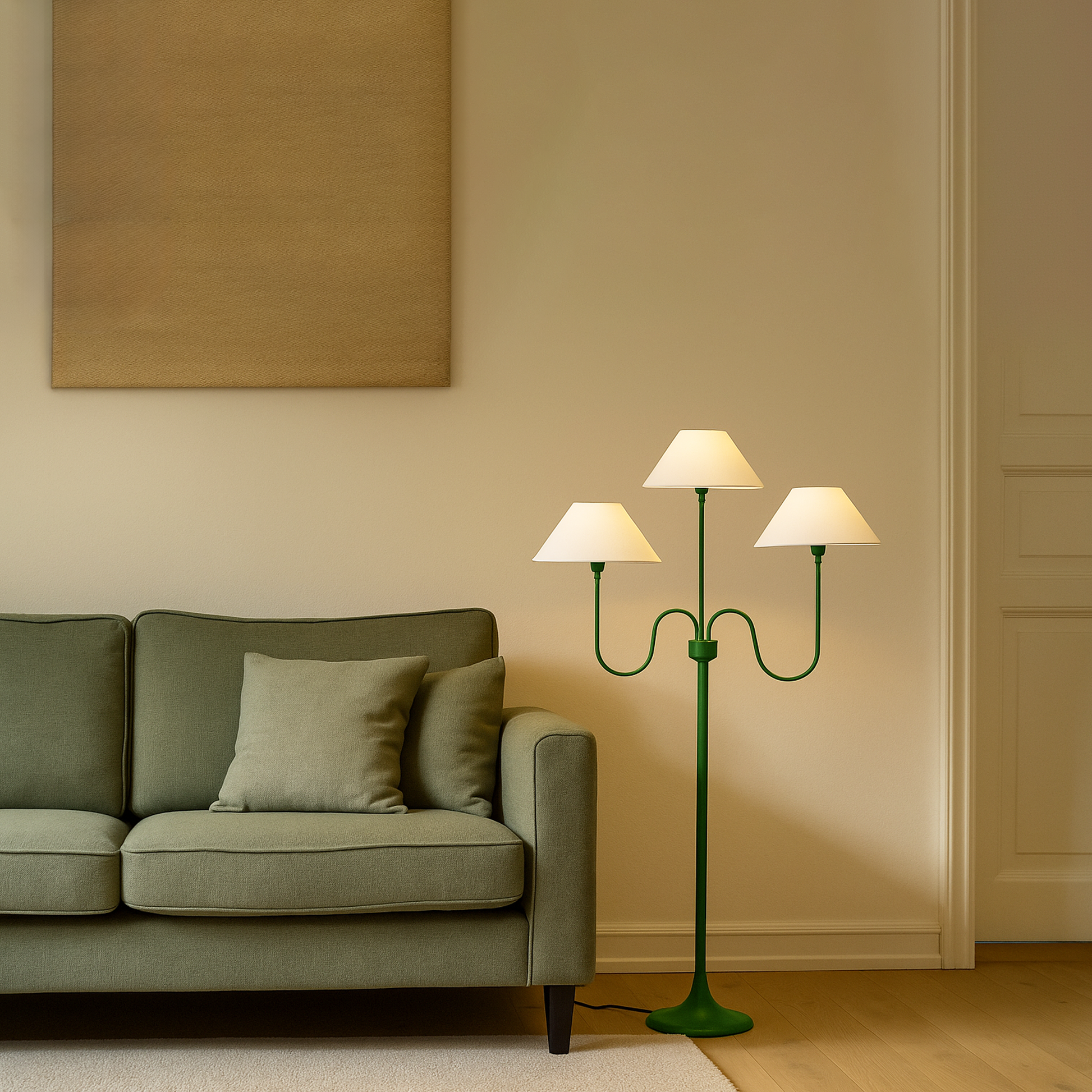 The Allure of Green Triple Shade Floor Lamps for Modern Homes Green