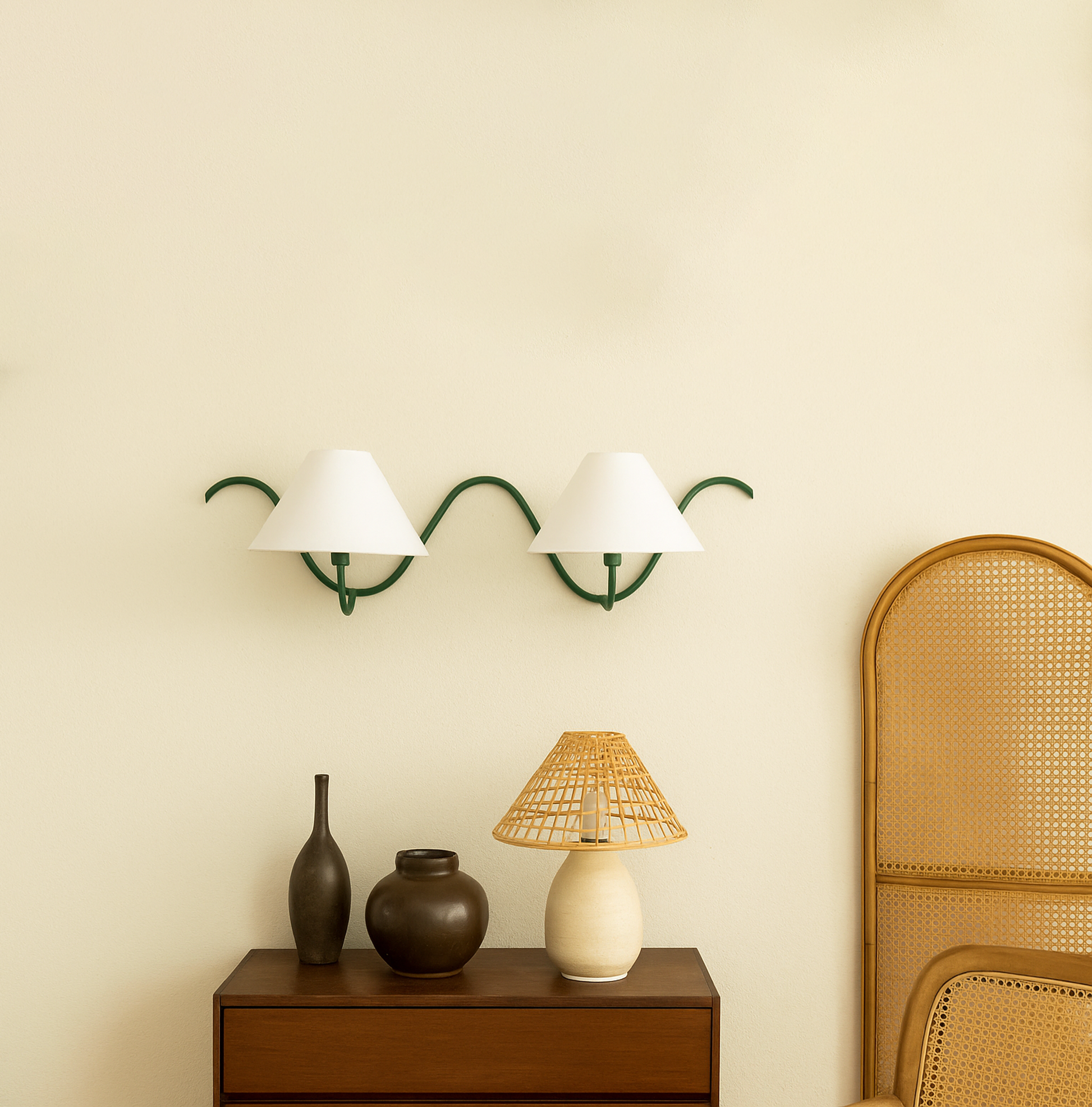 Illuminate Your Space with a Green Wall Lamp Duo