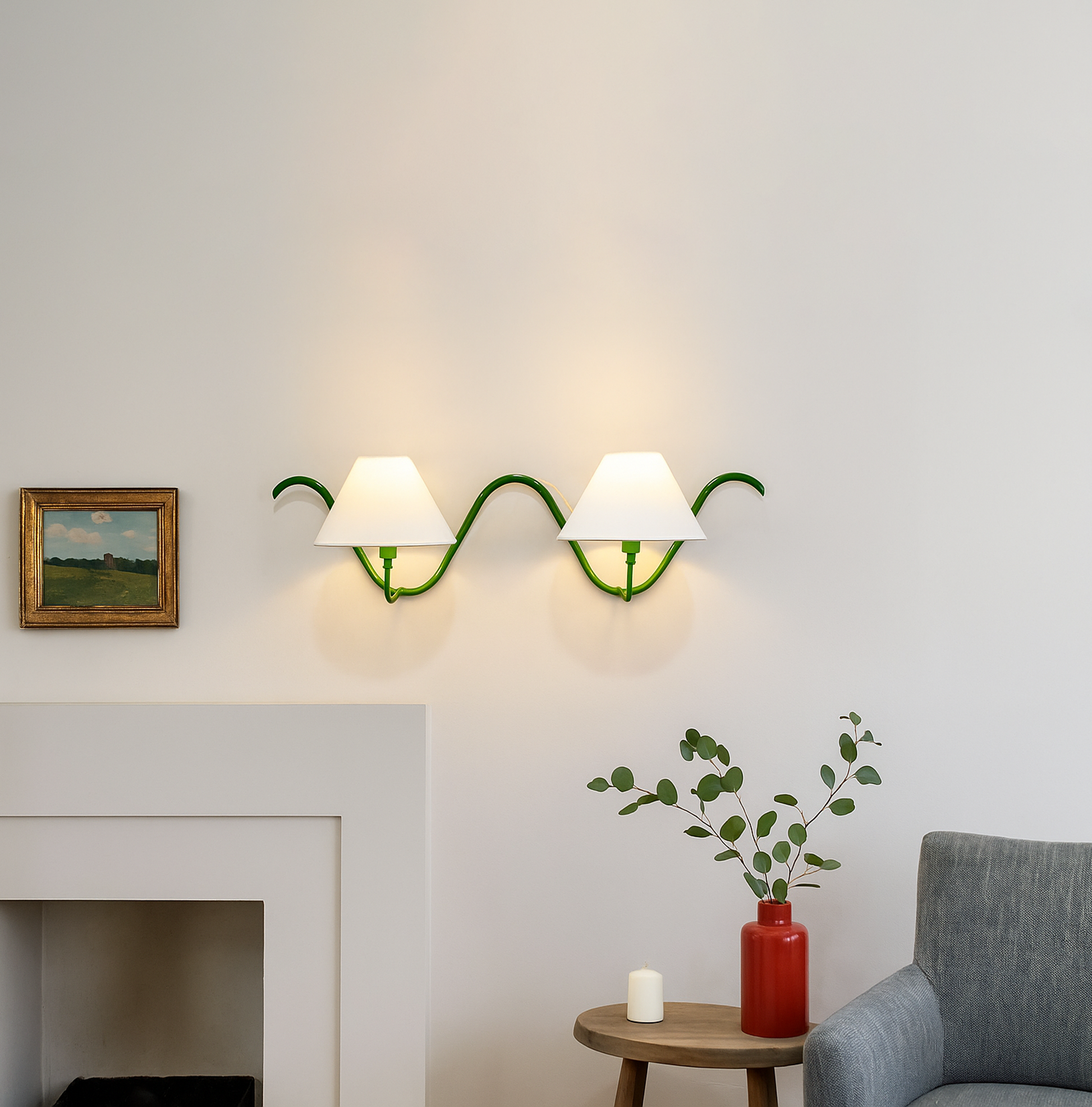 Illuminate Your Space with a Green Wall Lamp Duo