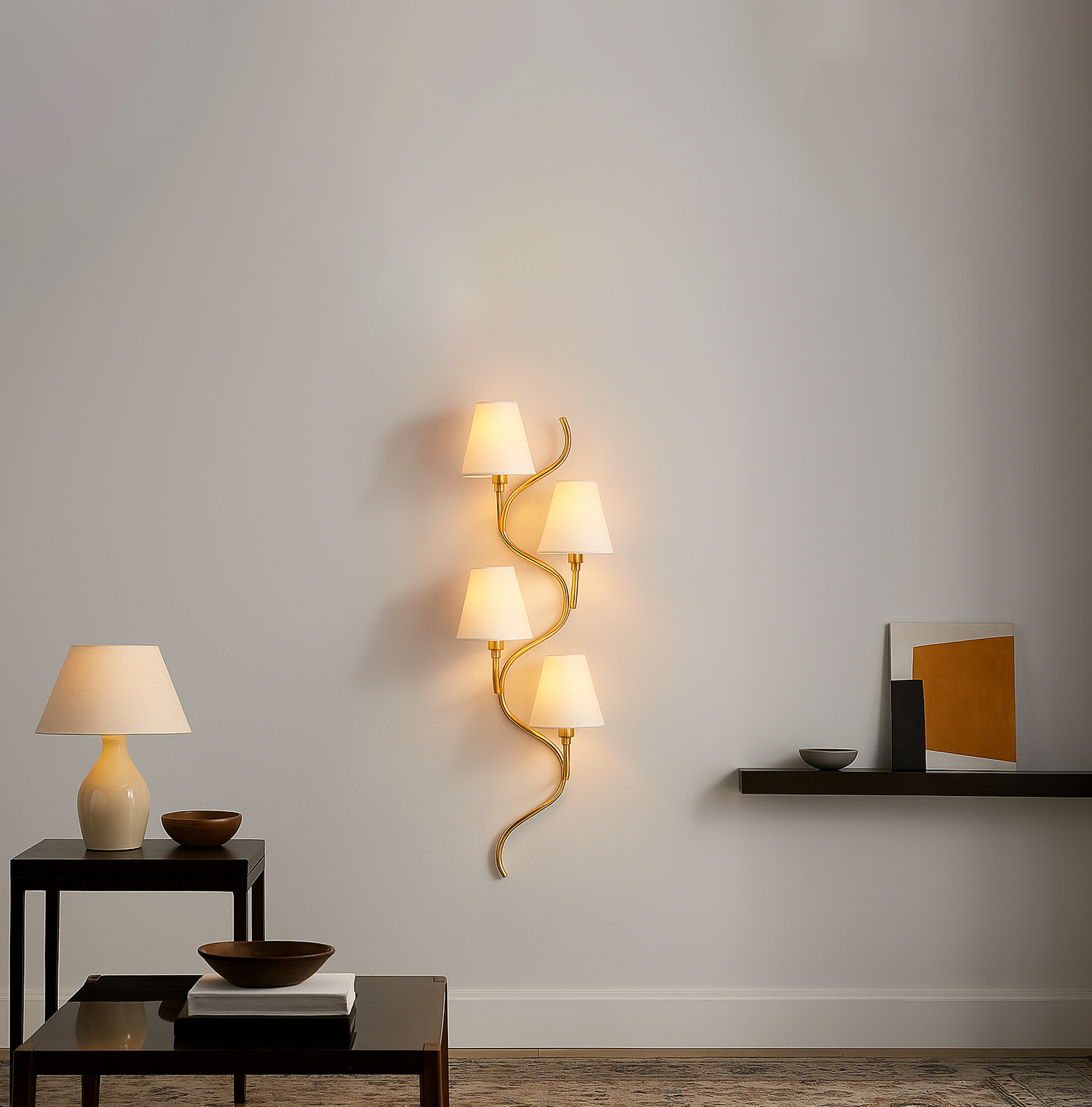Elevate Your Decor with Golden Four Lamp Vertical Styles