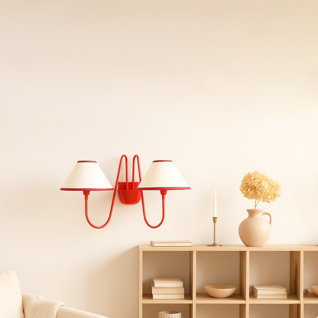 Elegant Red Wall Sconces: Unique Lined Shade Options Red