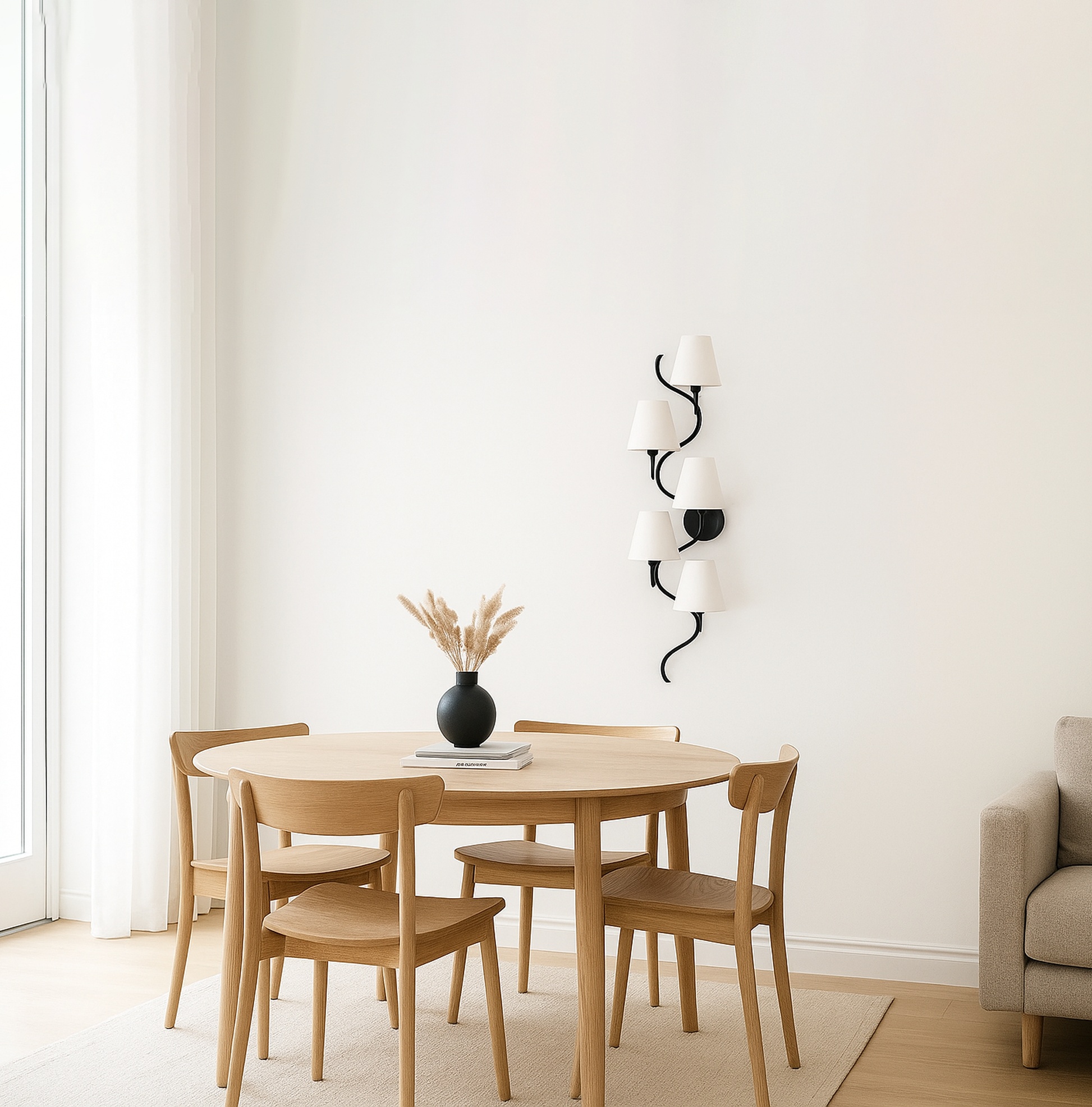 Transform Your Room with a Black Five Lamp Vertical Fixture