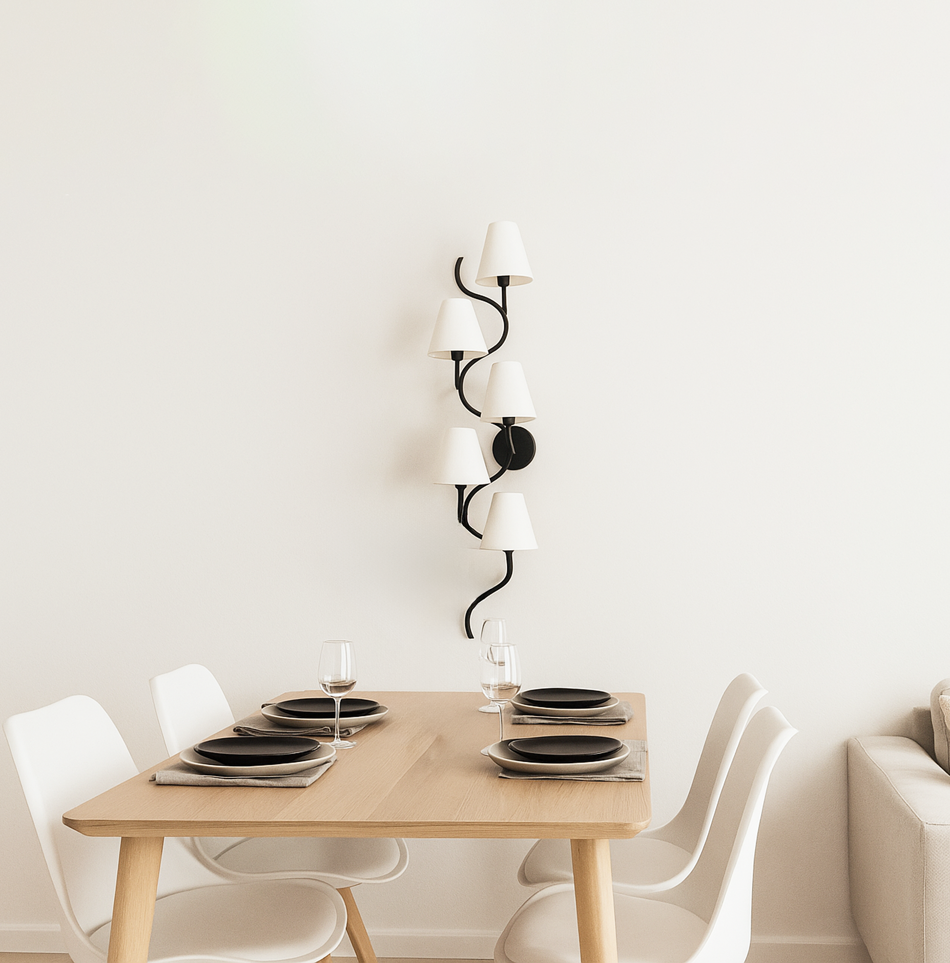 Transform Your Room with a Black Five Lamp Vertical Fixture