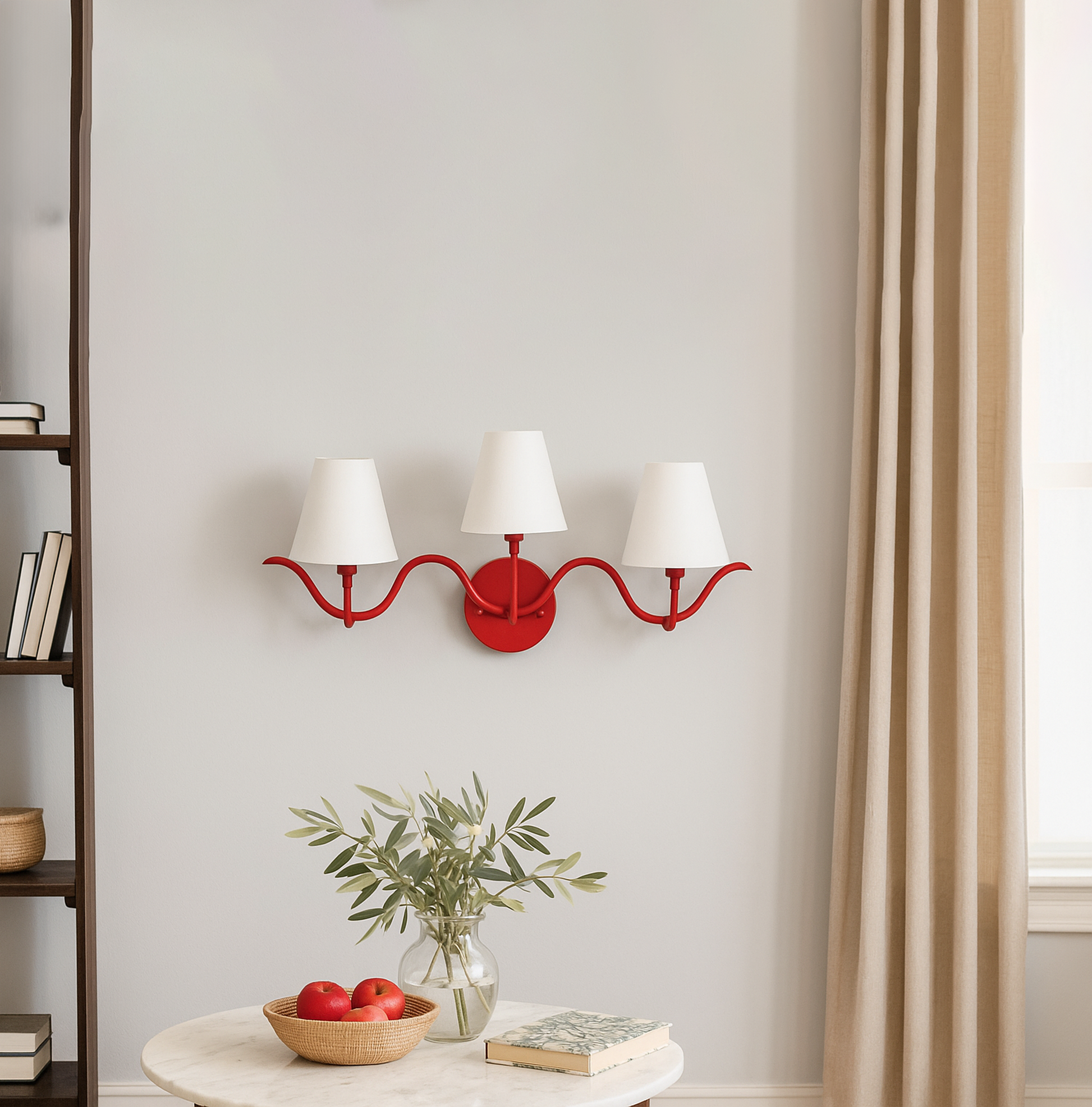 Unique Red Wall Lamps: Dual Shades for a Bold Look