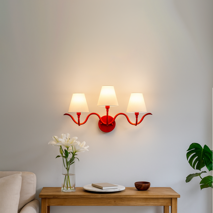 Unique Red Wall Lamps: Dual Shades for a Bold Look