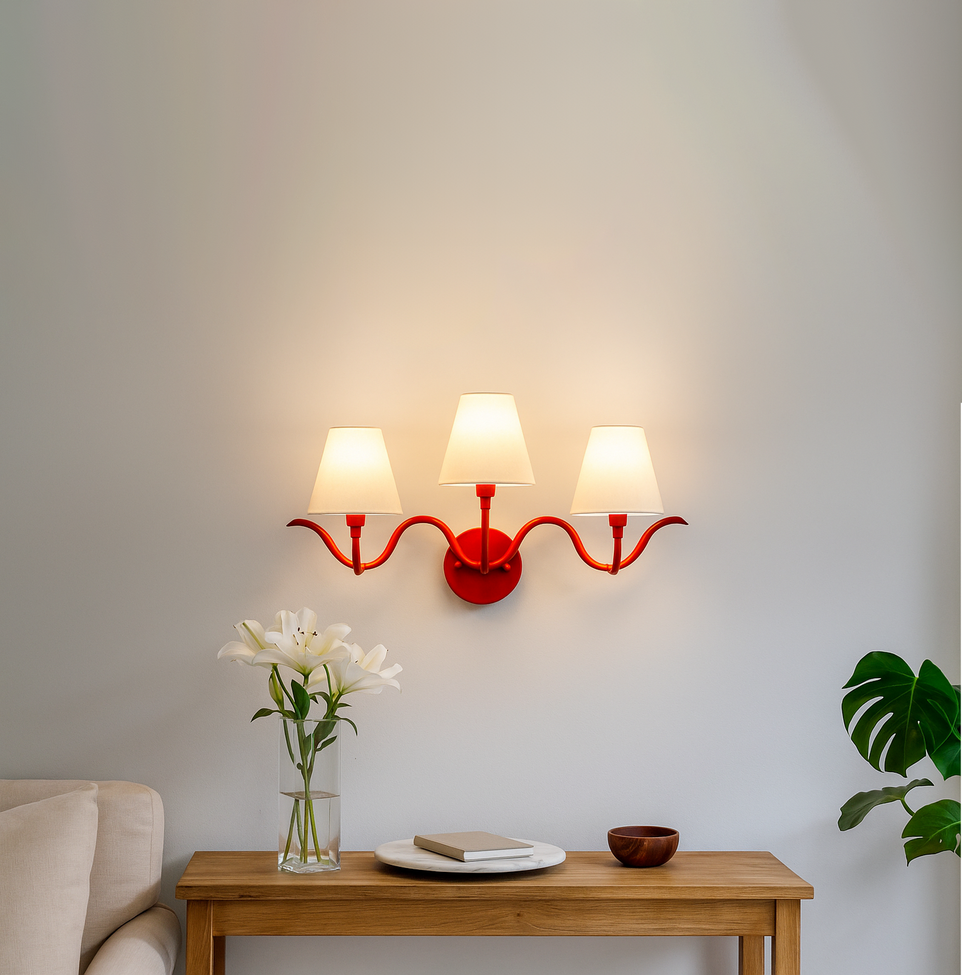 Unique Red Wall Lamps: Dual Shades for a Bold Look