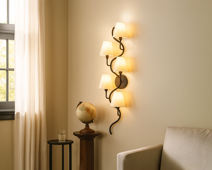 Transform Your Room with a Black Five Lamp Vertical Fixture
