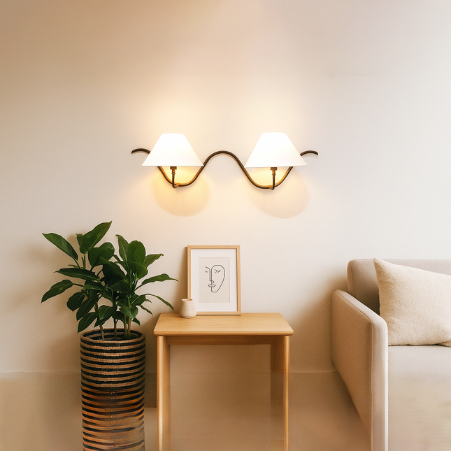 Stylish Black Wall Lamps with Two Light Sources