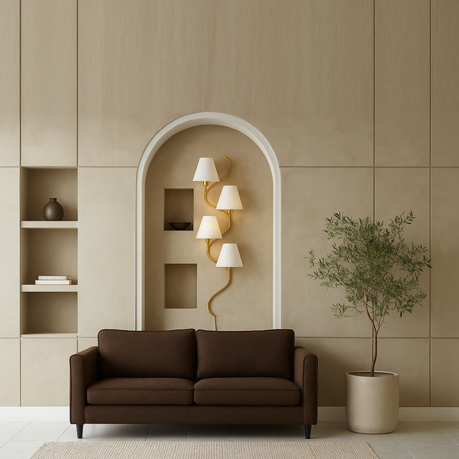The Gold Brass wall sconce — where sophistication meets light.