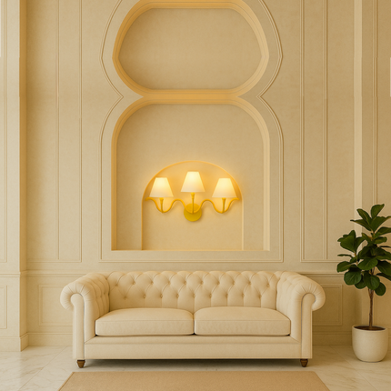 Illuminate Your Space with Yellow Triple Shade Sconces Yellow Golden