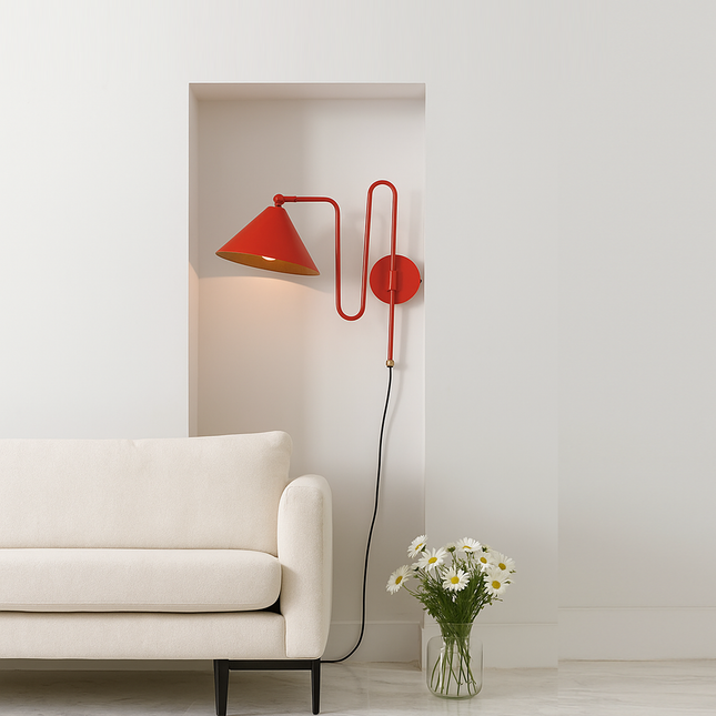 Sculpted Luxury — the Red Wall Sconce