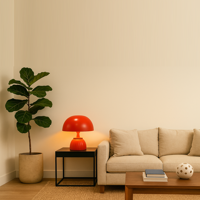 Red Bedside Table Lamp: Modern Living Room Decor Red