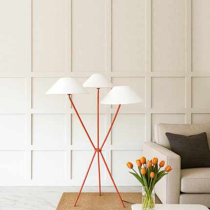 Art Deco Inspired Floor Lamp with Unique Design red