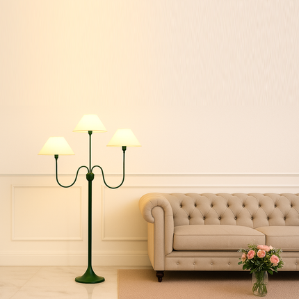The Allure of Green Triple Shade Floor Lamps for Modern Homes Wood