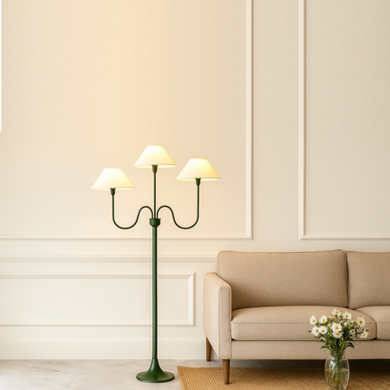The Allure of Green Triple Shade Floor Lamps for Modern Homes Wood