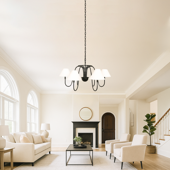 The Matte Black chandelier captures a balance of power, beauty, and serenity. matte black