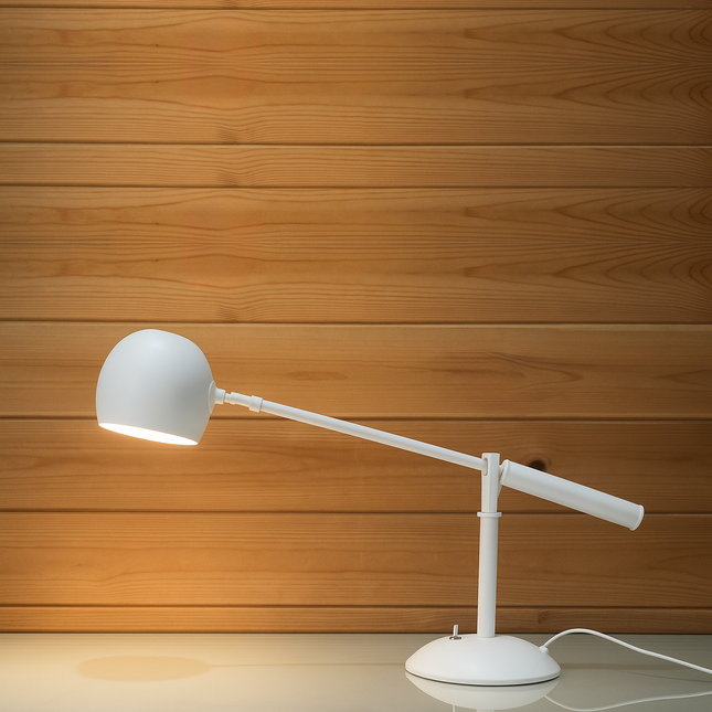 Aurora Luxe Matte-White Designer Table Lamp