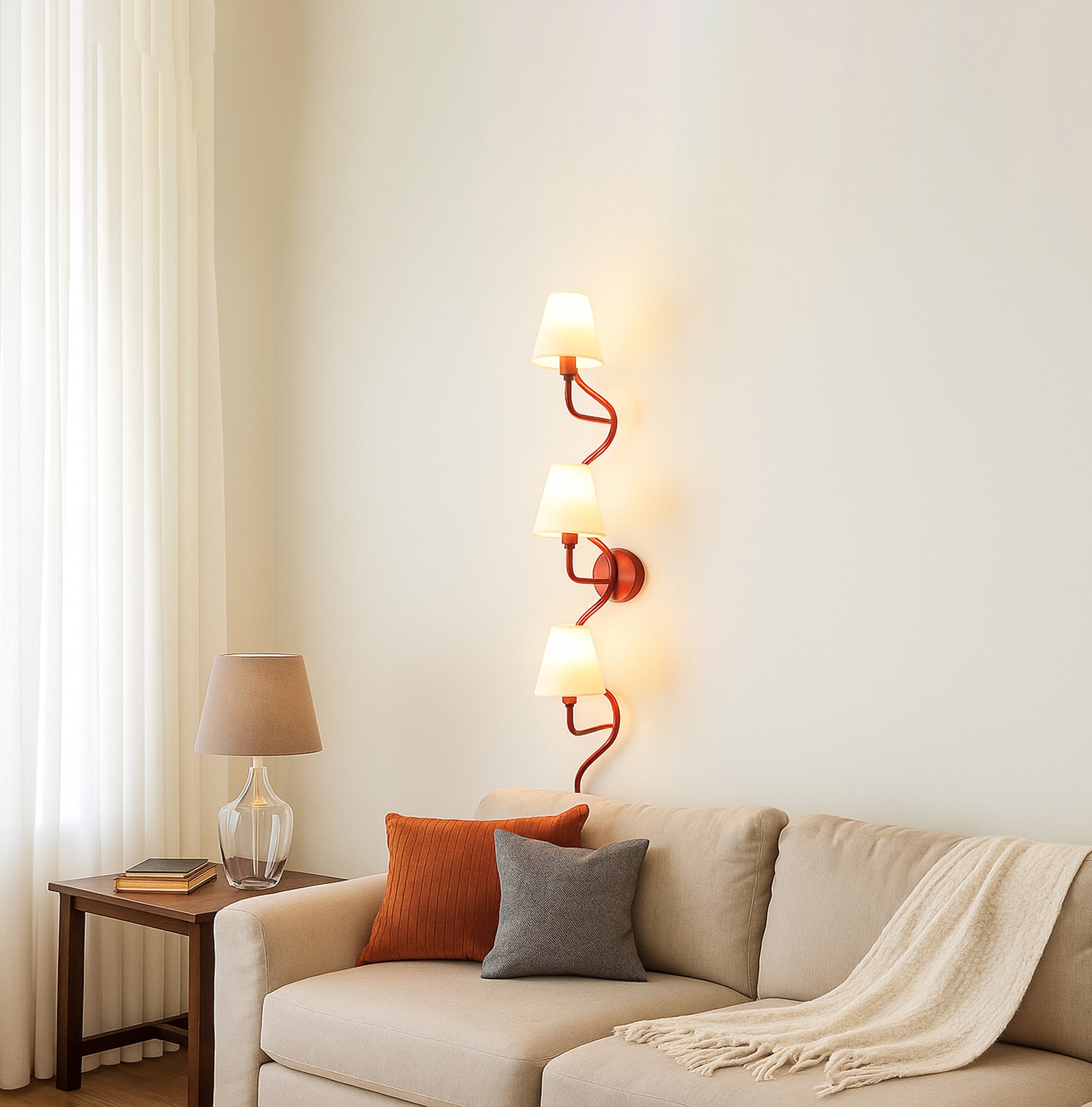 Stylish Vertical Red Wall Lamps for Modern Interiors