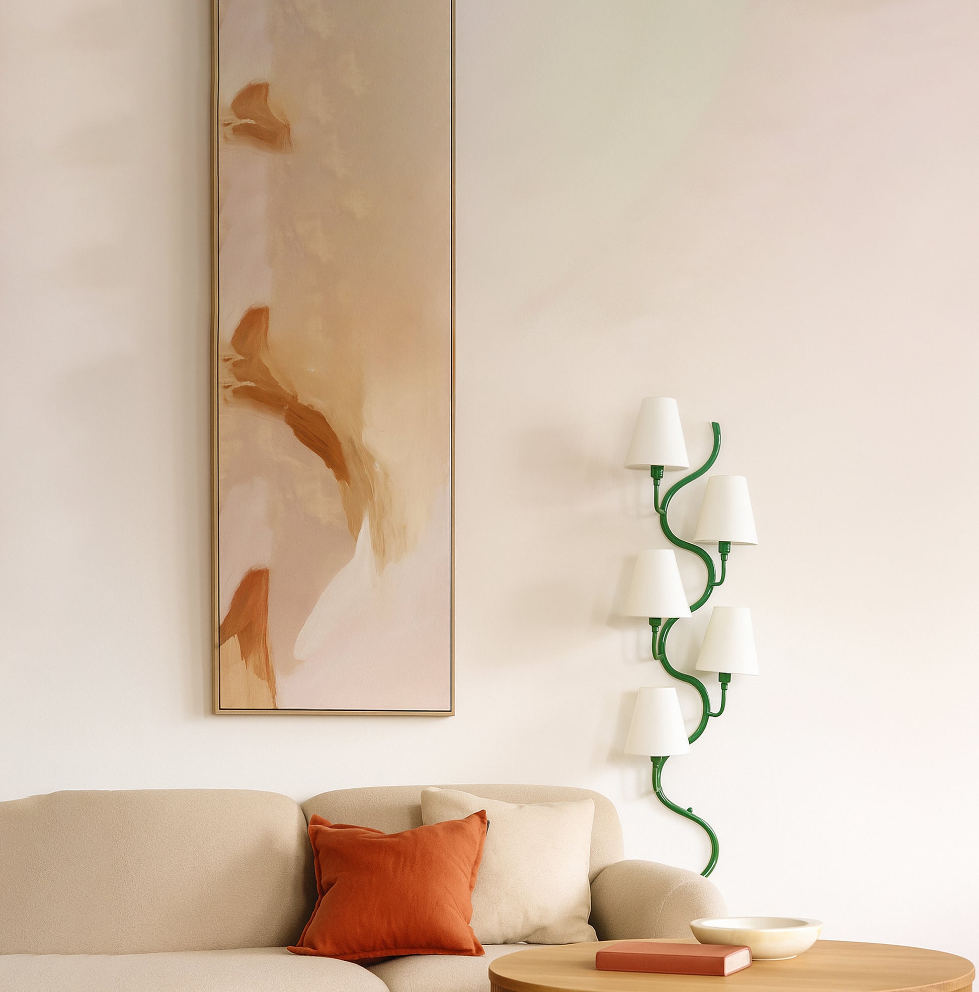 The Allure of Green Five Lamp Vertical Lighting Solutions