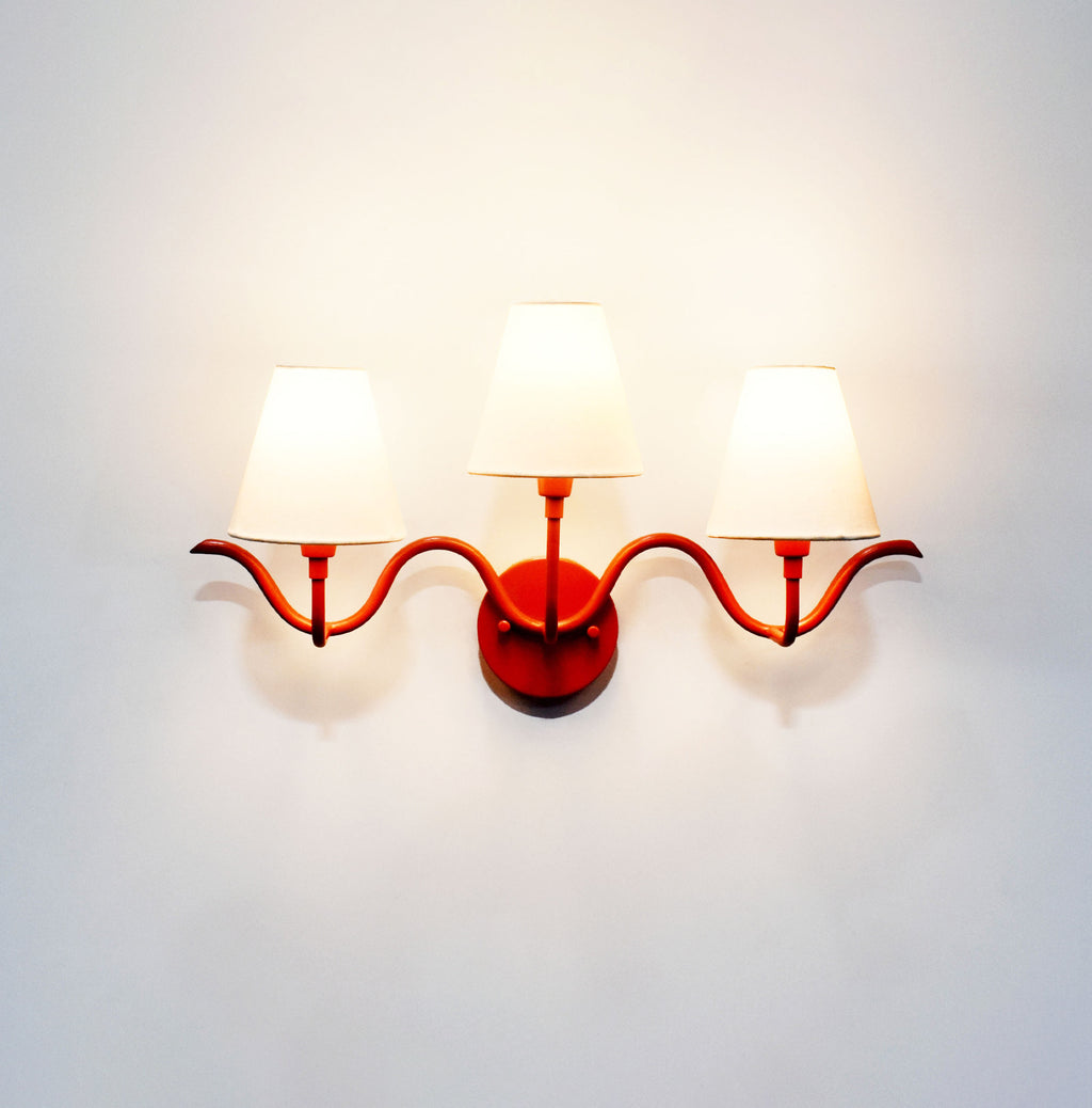Unique Red Wall Lamps: Dual Shades for a Bold Look