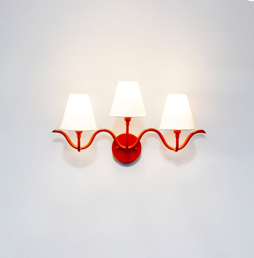 Unique Red Wall Lamps: Dual Shades for a Bold Look