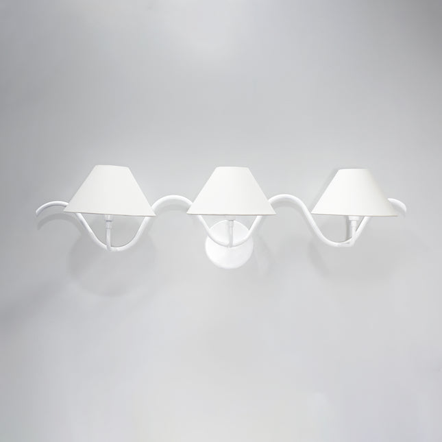 Matte White Tree Branch Wall Lamp: Mid-Century Modern 3-Light Sconce white