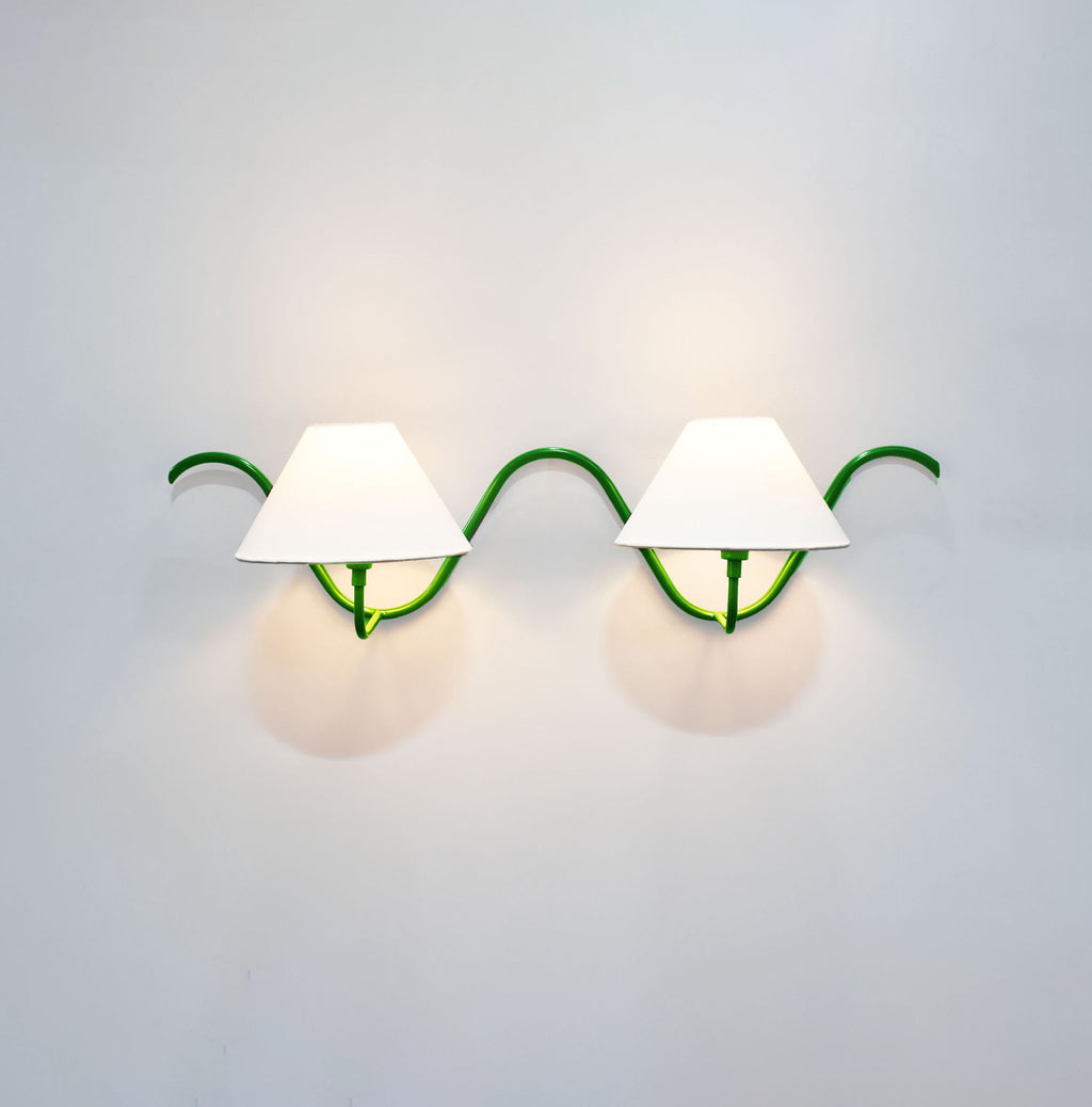 Illuminate Your Space with a Green Wall Lamp Duo