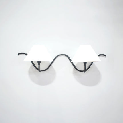 Stylish Black Wall Lamps with Two Light Sources