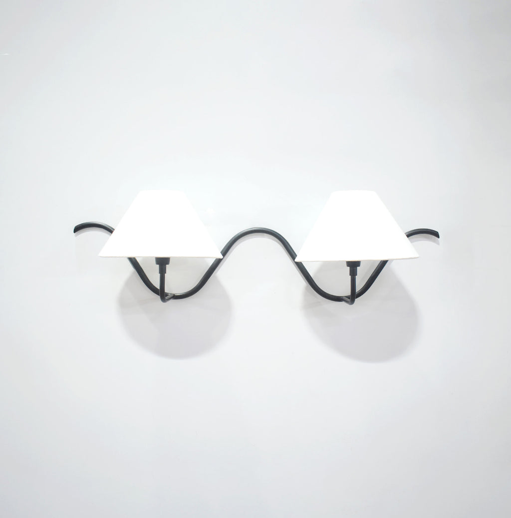 Stylish Black Wall Lamps with Two Light Sources